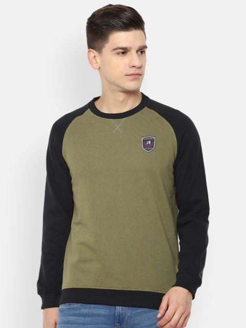 

Van Heusen ACADEMY Men Olive Green Sweatshirt