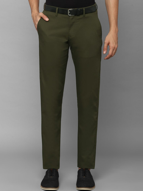 

Allen Solly Men Olive Green Slim Fit Trousers