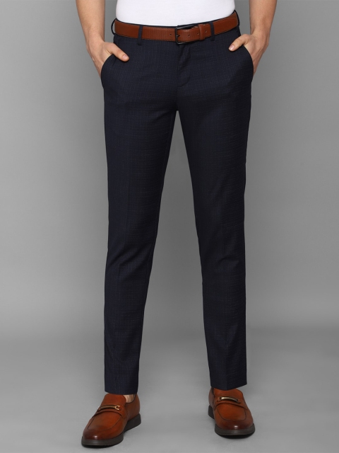 

Allen Solly Men Navy Blue Textured Slim Fit Trousers