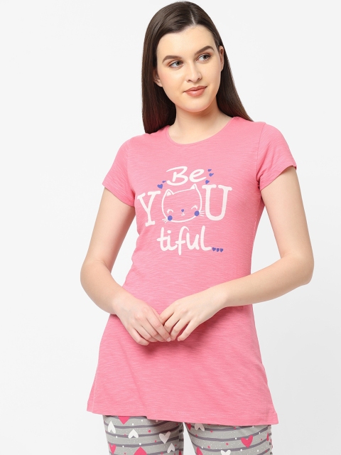 

Sweet Dreams Women Pink Printed Lounge Tshirts