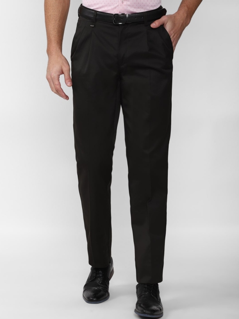 

Van Heusen Men Black Pleated Trousers