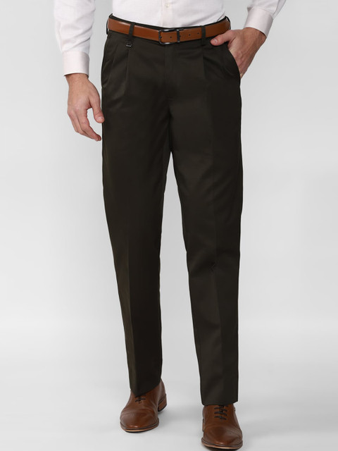 

Van Heusen Men Brown Pleated Trousers