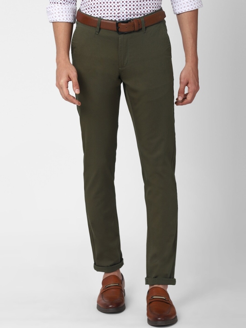 

Van Heusen ACADEMY Men Olive Green Slim Fit Trousers