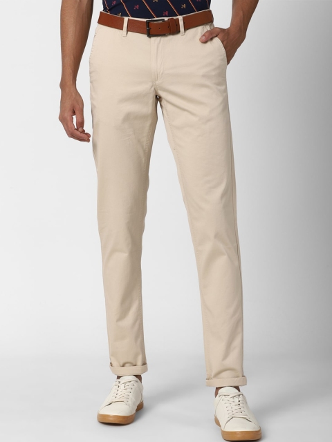 

Van Heusen ACADEMY Men Cream-Coloured Slim Fit Trousers