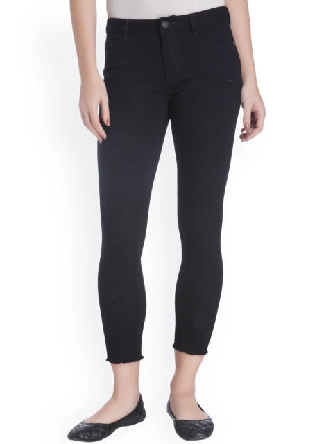 

ONLY Women Black Skinny Fit Mid-Rise Clean Look Jeans