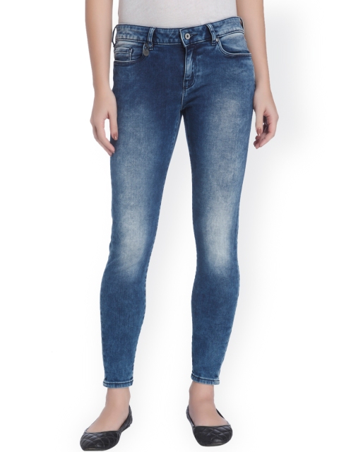 

ONLY Women Blue Skinny Fit Mid-Rise Clean Look Jeans