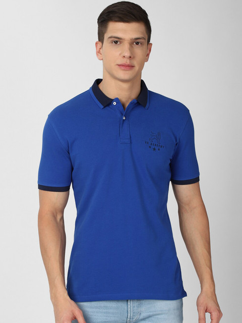 

Van Heusen ACADEMY Men Blue Polo Collar T-shirt