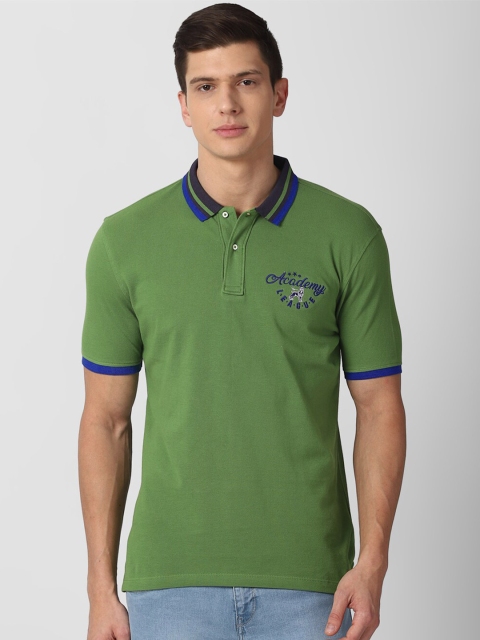 

Van Heusen ACADEMY Men Green Polo Collar T-shirt