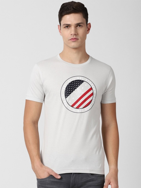 

Van Heusen ACADEMY Men Grey Typography Printed T-shirt