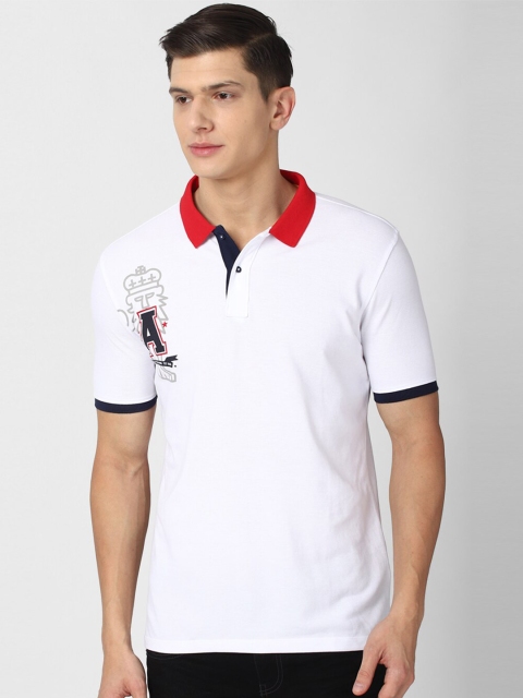 

Van Heusen ACADEMY Men White Pure Cotton Polo Collar T-shirt