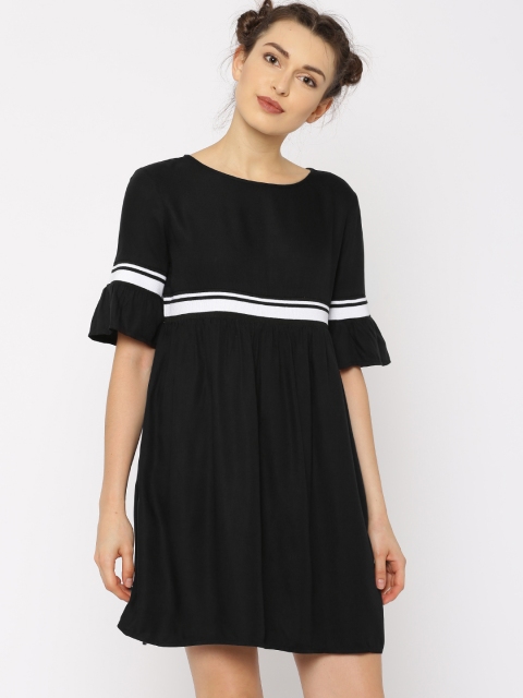 

ONLY Women Black Solid A-Line Dress