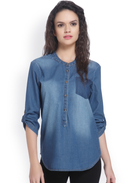 

ONLY Women Denim Shirt Style Blue Top