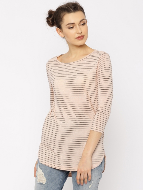 

ONLY Women Peach & Black Striped Top