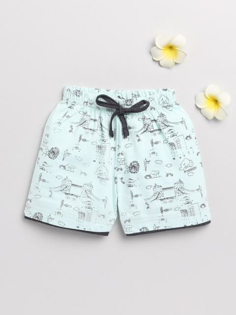 

Olio Kids Boys Blue Printed Shorts