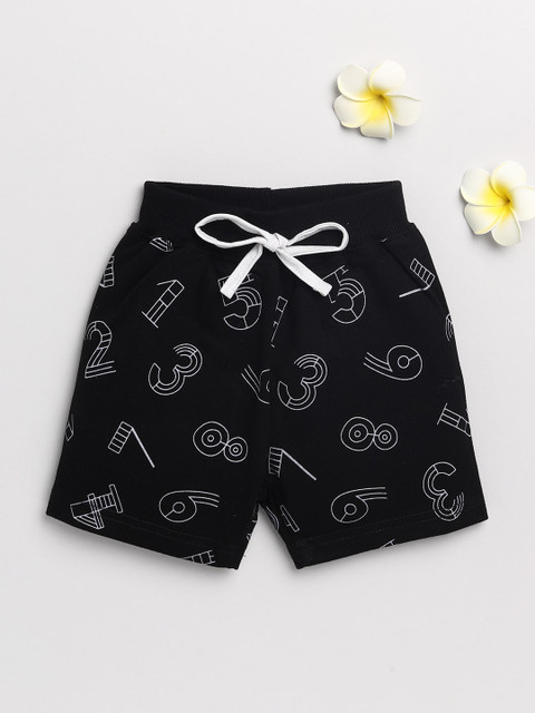 

Olio Kids Boys Black Printed Shorts