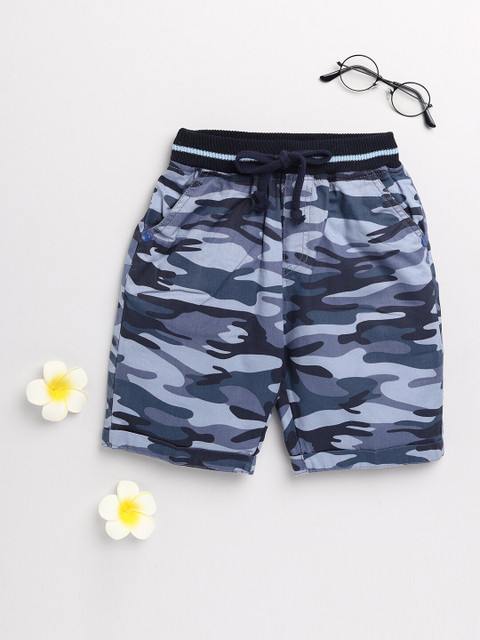 

Olio Kids Boys Blue Printed Shorts