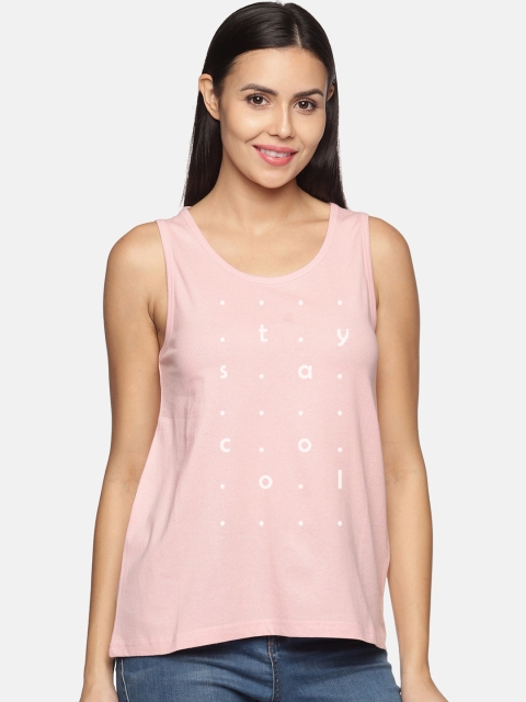 

BEVERLY BLUES Women Peach-Coloured Printed Tank Top