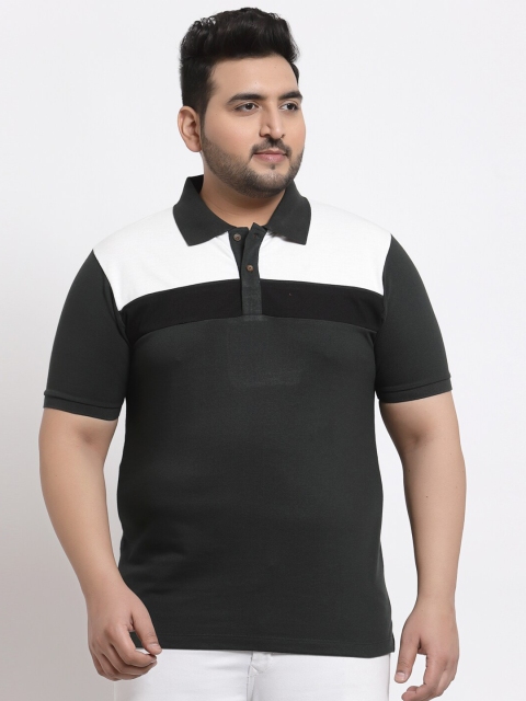 

Kalt Men Green Colourblocked Polo Collar T-shirt