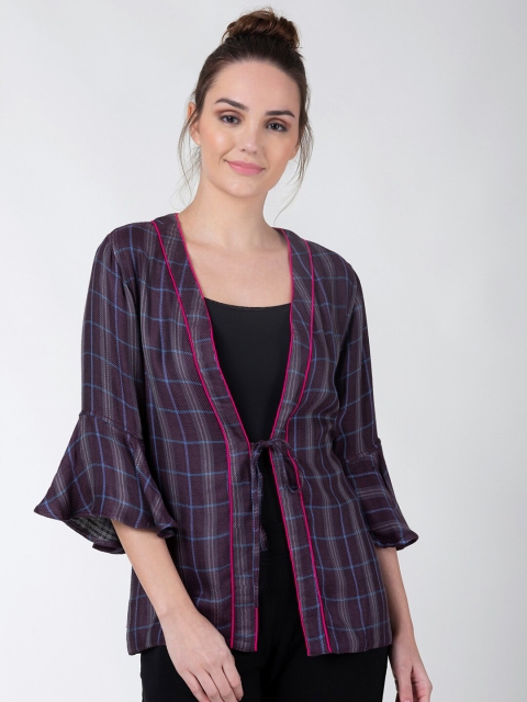 

ADORENITE Grey Checked Top