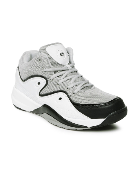 

Boltio Men White & Grey Mid-Top Basketball Shoes