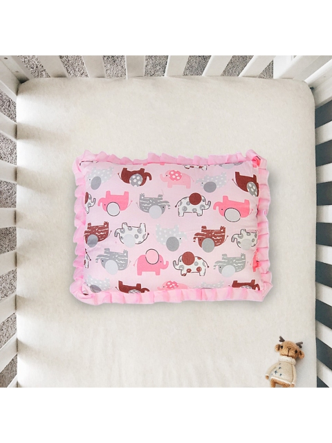 

Baby Moo Kids Pink Elephant Printed Cotton Pillows