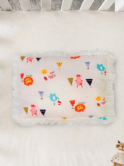 

Baby Moo Kids Off White Printed Cotton Baby Pillow Cover Kids