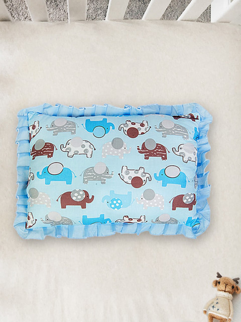 

Baby Moo Infant Kids Blue Printed Cotton Small Pillows