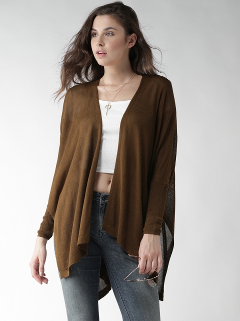 

FOREVER 21 Olive Brown Longline Shrug