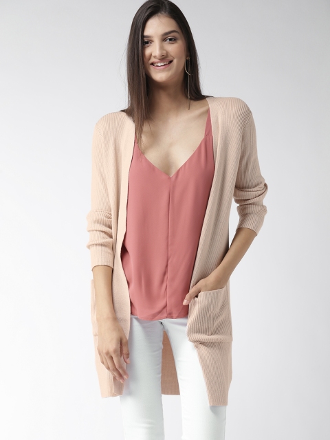 

FOREVER 21 Beige Self-Striped Shrug