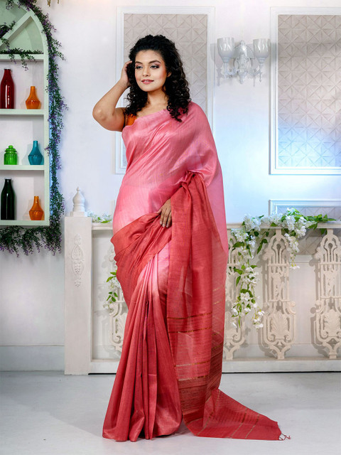 

Charukriti Women Pink Sarees