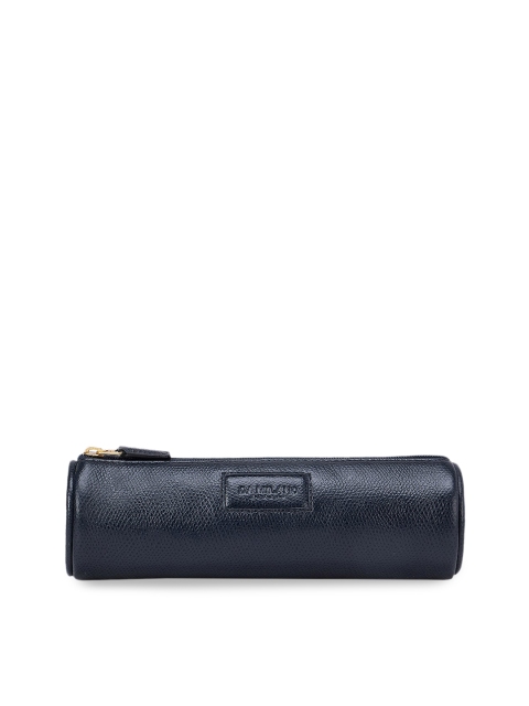

Da Milano Unisex Blue Textured Leather Travel Pouch
