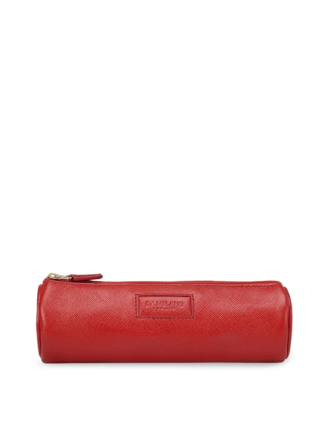 

Da Milano Unisex Red Textured Leather Travel Pouch