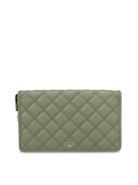 

Da Milano Women Matcha Green Quilted Jewellery Pouch