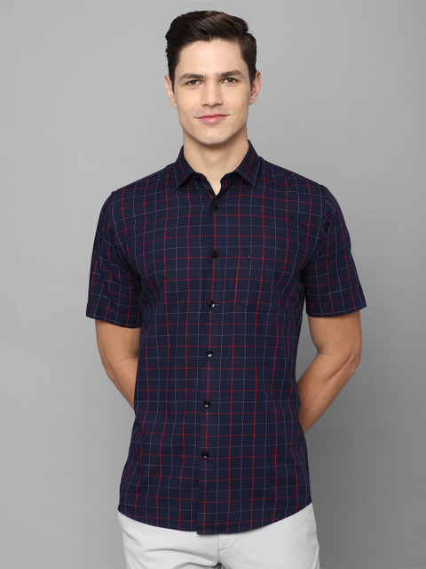 

Allen Solly Men Navy Blue Slim Fit Tartan Checks Checked Casual Shirt