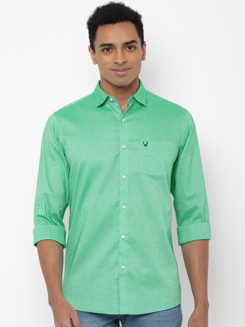 

Allen Solly Men Green Solid Slim Fit Opaque Casual Shirt
