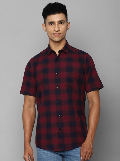 

Allen Solly Men Maroon & Black Slim Fit Buffalo Checked Cotton Casual Shirt