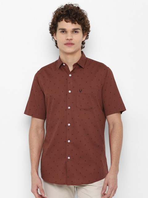 

Allen Solly Men Brown Slim Fit Printed Casual Shirt