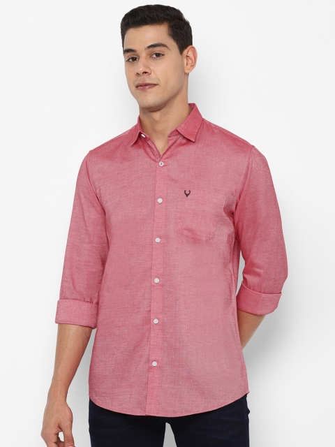 

Allen Solly Men Pink Slim Fit Pure Cotton Casual Shirt