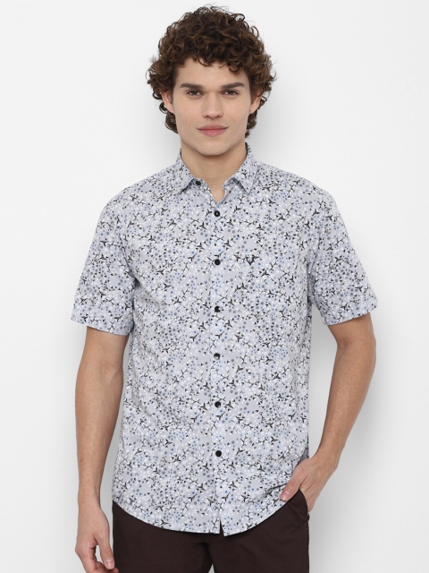 

Allen Solly Men Grey Slim Fit Floral Printed Cotton Casual Shirt