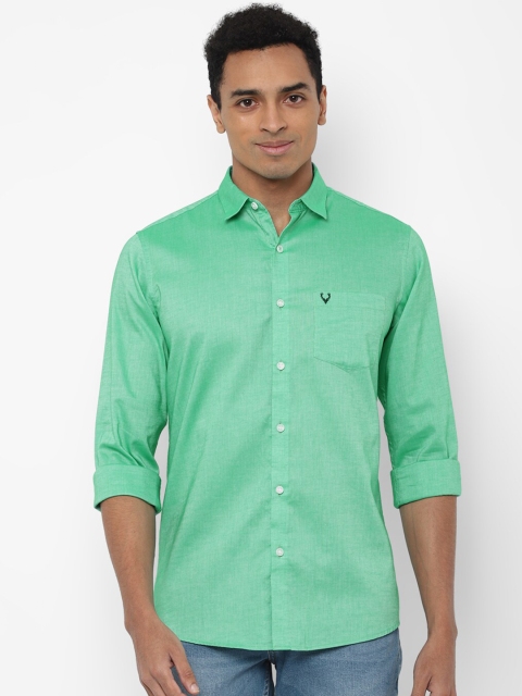 

Allen Solly Men Green Slim Fit Solid Cotton Casual Shirt