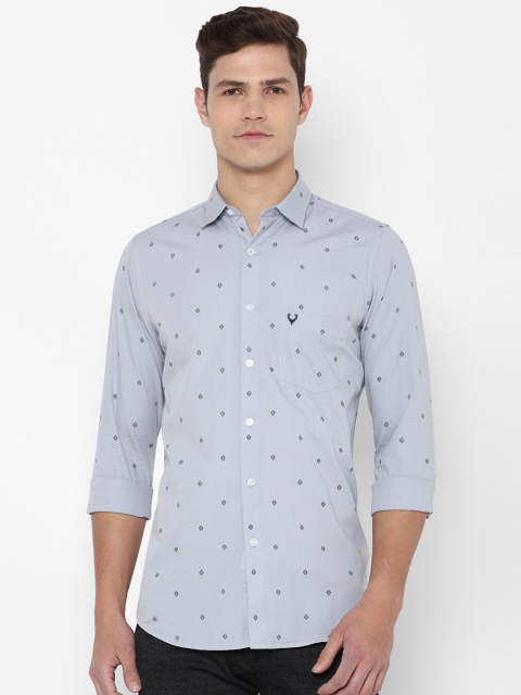 

Allen Solly Men Grey & Black Slim Fit Printed Casual Cotton Shirt