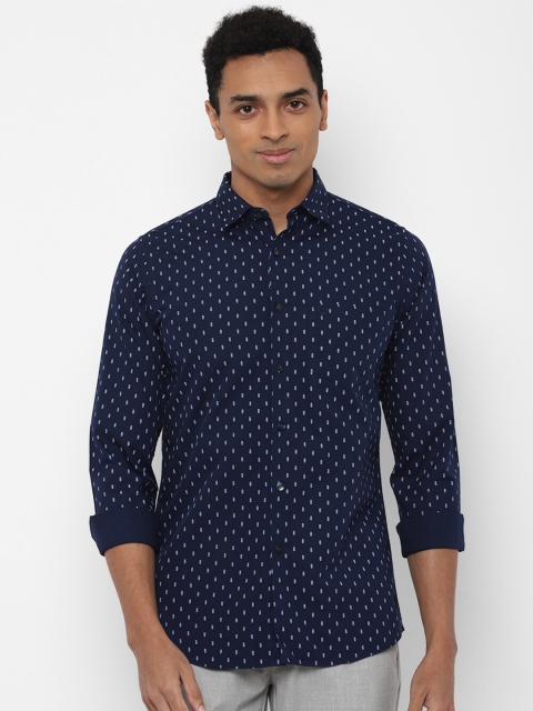 

Allen Solly Men Navy Blue Slim Fit Printed Casual Shirt