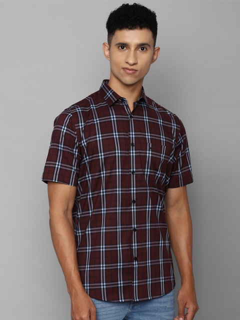 

Allen Solly Men Maroon Slim Fit Tartan Checked Pure Cotton Casual Shirt