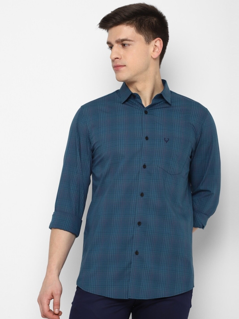 

Allen Solly Men Navy Blue Slim Fit Checked Casual Shirt