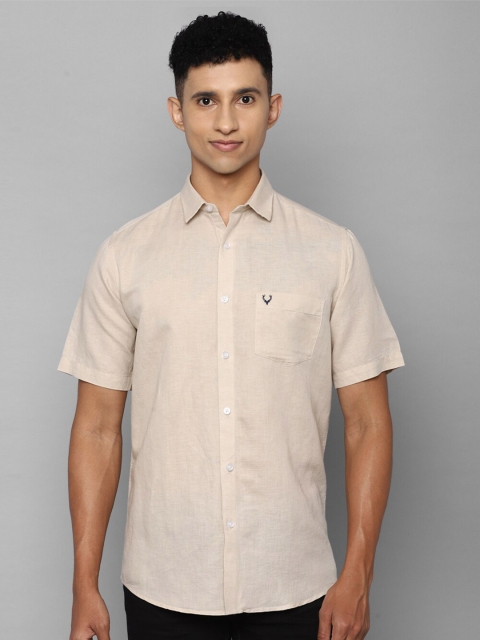 

Allen Solly Men Beige Slim Fit Pure Cotton Linen Cotton Casual Shirt