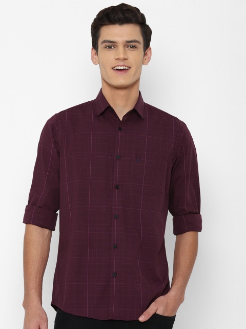 

Allen Solly Men Purple Slim Fit Checked Cotton Casual Shirt