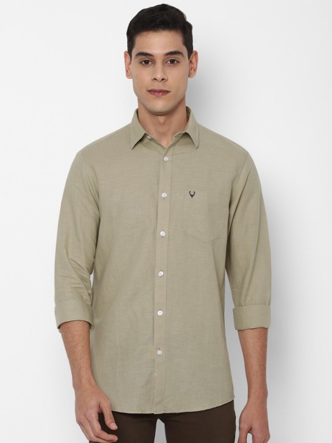 

Allen Solly Men Khaki Solid Slim Fit Opaque Casual Shirt