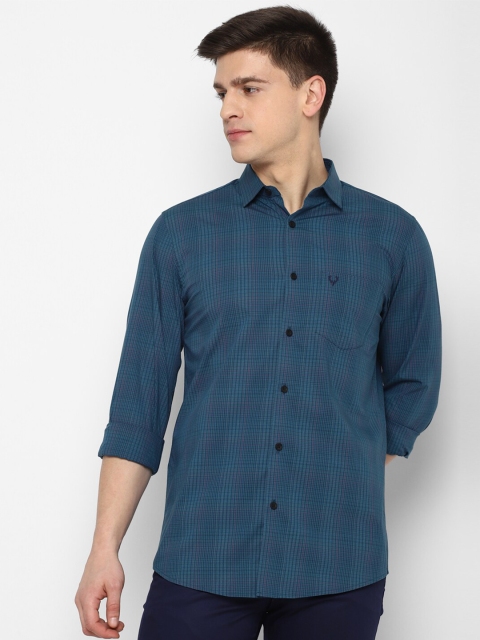 

Allen Solly Men Blue Cotton Checked Slim Fit Casual Shirt