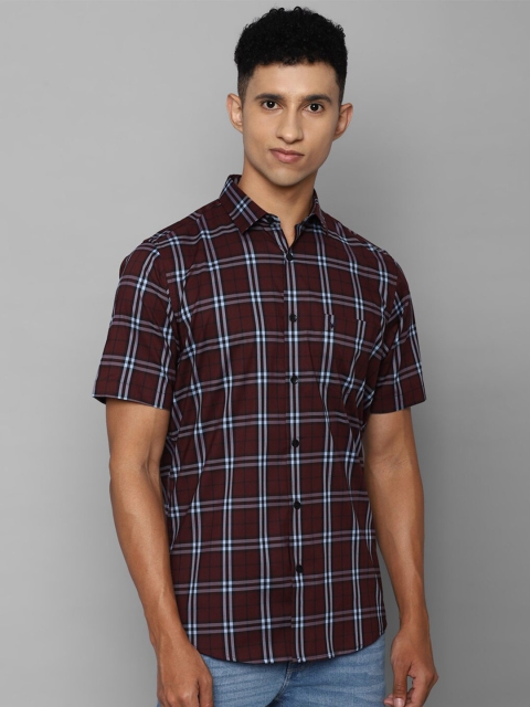 

Allen Solly Men Maroon Slim Fit Tartan Checks Checked Casual Shirt