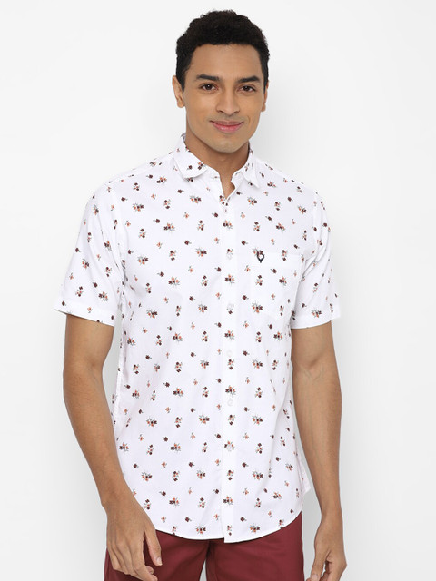 

Allen Solly Men White Slim Fit Floral Printed Casual Shirt 100% Cotton